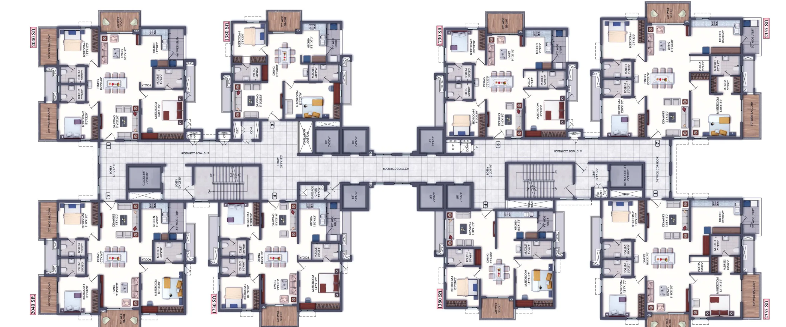 Rajapushpa Pristinia — floor plan